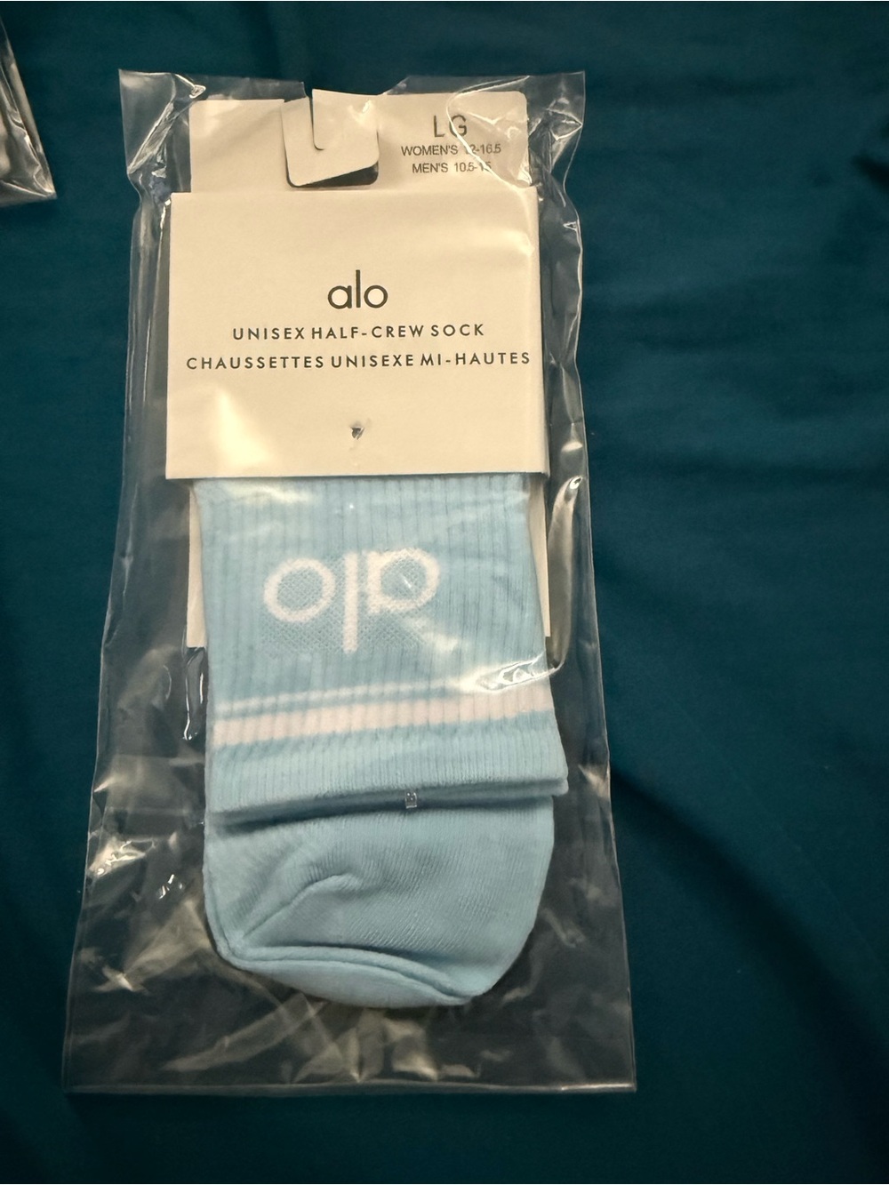 LG Light Blue Unisex Half-Crew Athletic Socks